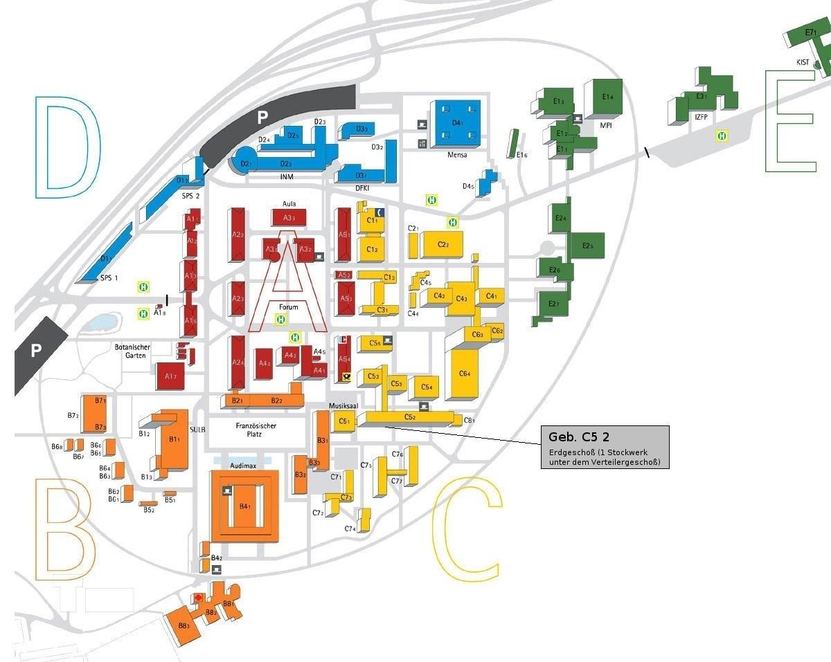 Gebäudeplan der Universität