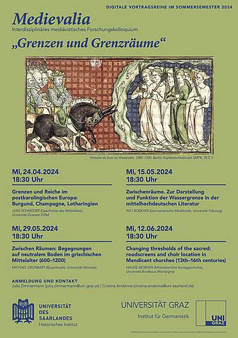 Plakat des interdisziplinären mediävistischen Kolloquiums "Mediaevalia" von CEUS-Mitglied Prof. Dr. Cristina Andenna
