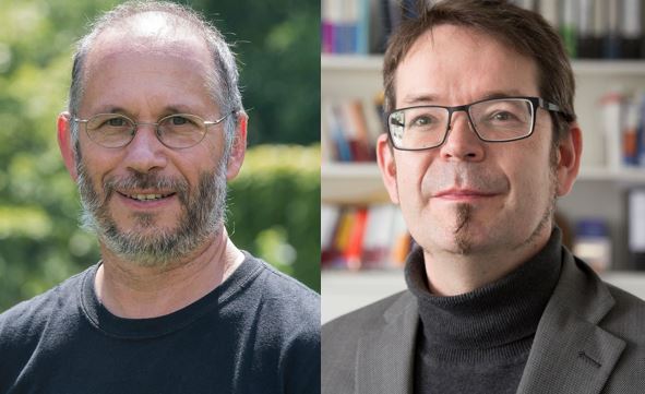 Portraitffotos der Professoren Claus-Michael Lehr und Marc Schneider