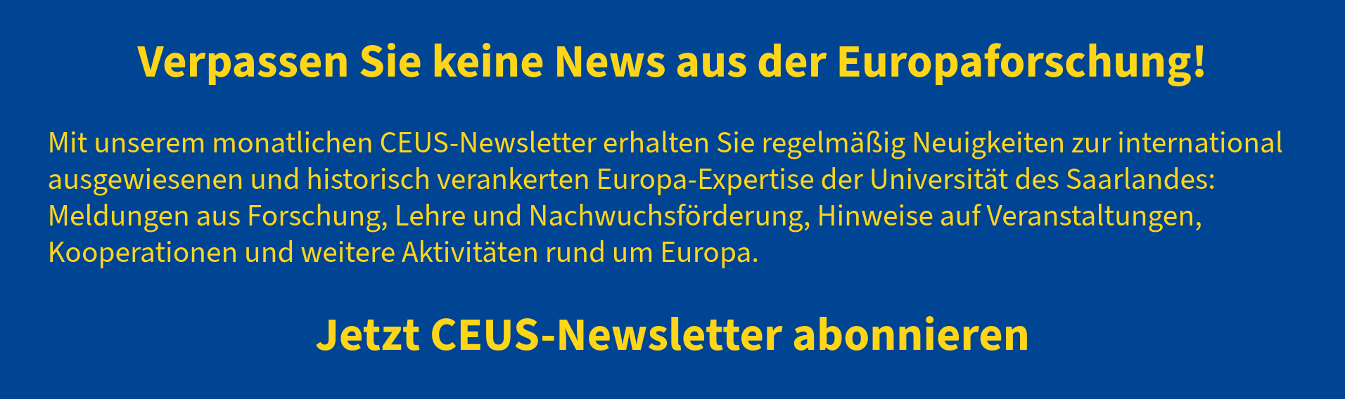 Hinweis auf Newsletteranmeldung