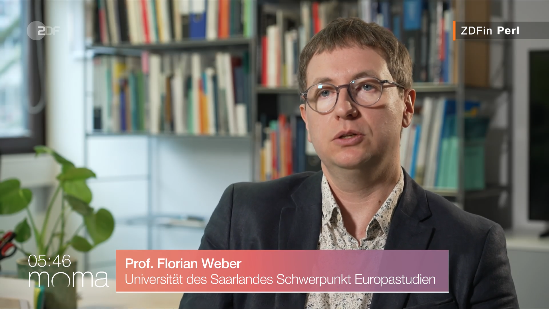 Jun.-Prof. Dr. Florian Weber beim ZDF-Morgenmagazin am 19. März 2024