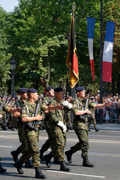 Garde au drapeau de la brigarde franco-allemande