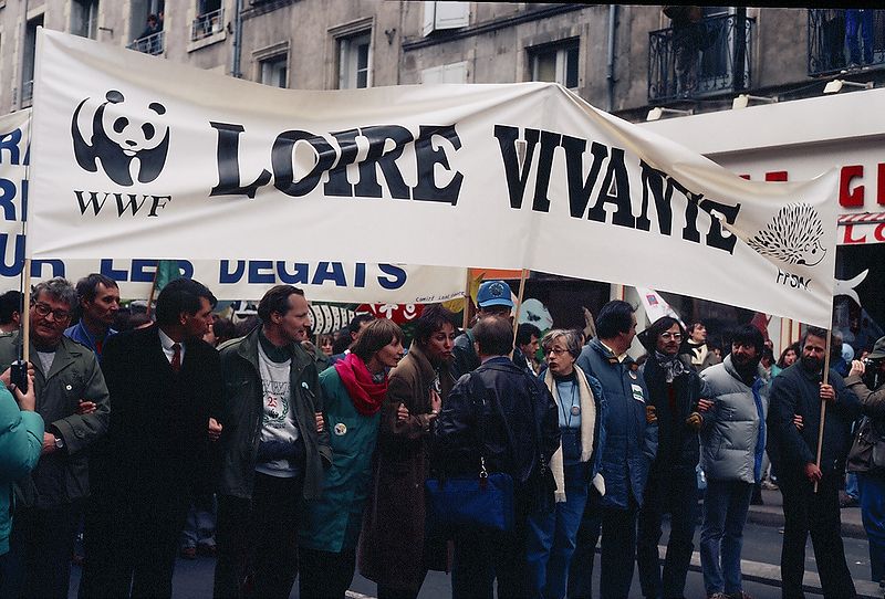 Demonstrationsbanner: Loire vivante WWF