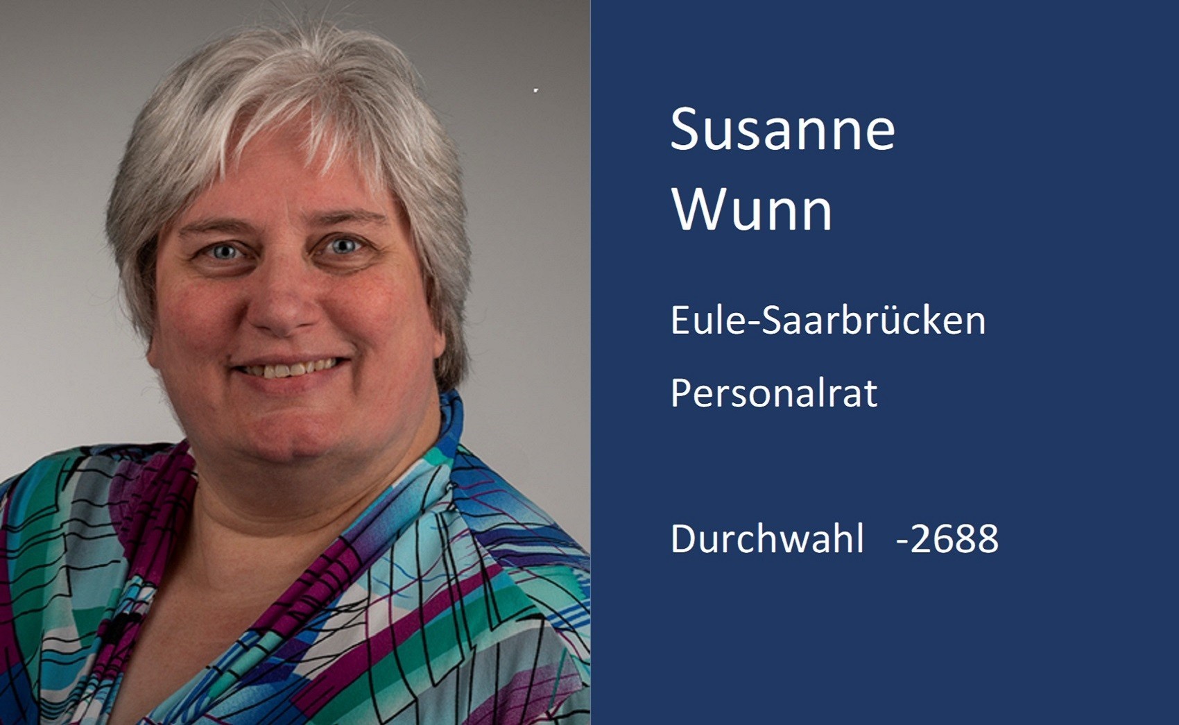 Susanne Wunn, Kontaktdaten, Durchwahl, 2 6 8 8, Email, p r v t p ät m x.uni minus saarland . d e