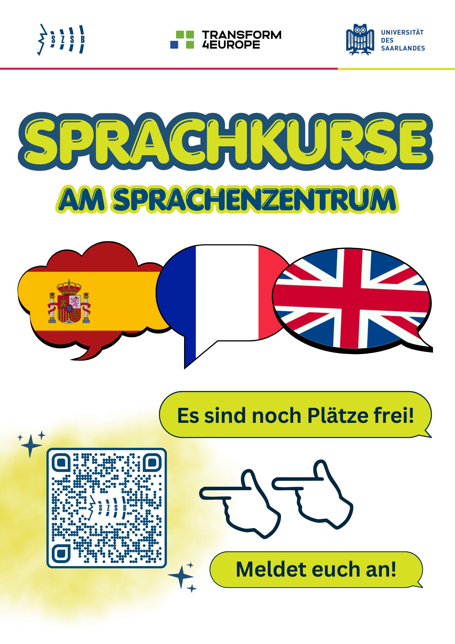 Sprachkurse: Es sind noch Plätze frei.