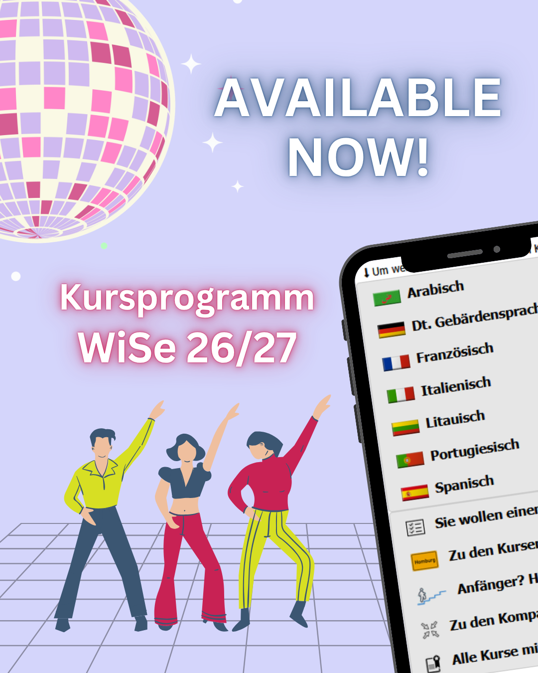 Kursprogramm Wintersemester 26/27: available now