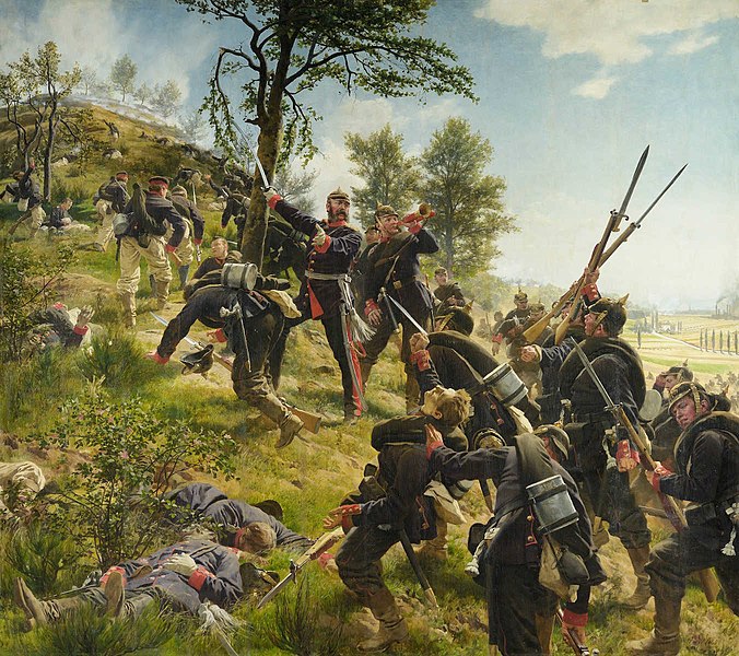 Sturm auf den Spicherer Berg (6. August 1870) (aus dem Saarbrücker Rathauszyklus), Öl auf Leinwand Anton von Werner 1880