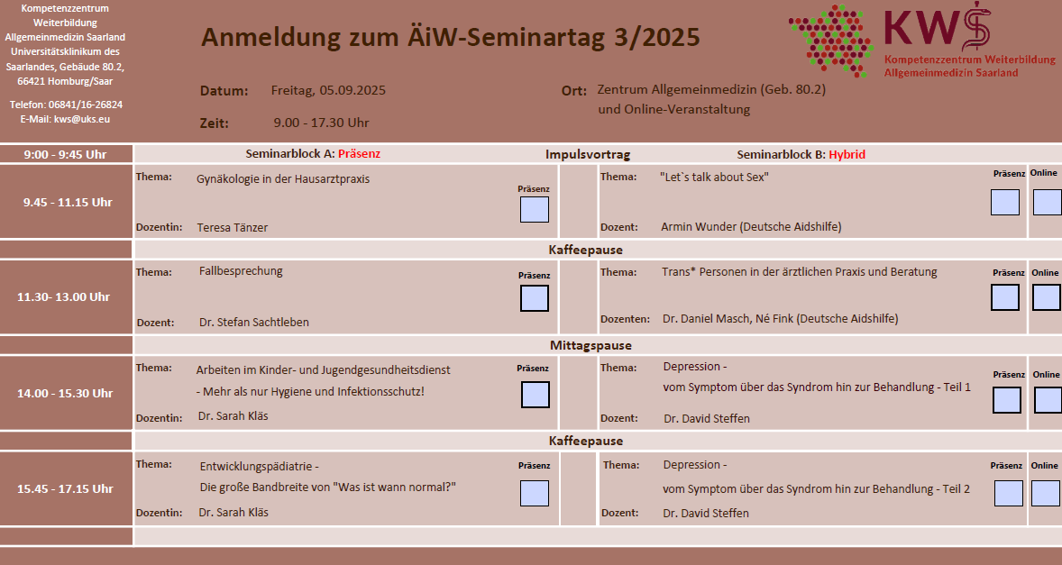 Programm zum Seminartag 3/2025