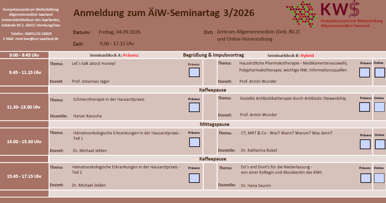 Programm zum Seminartag 3/2026