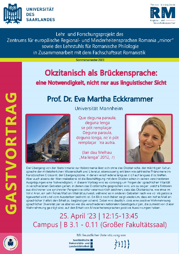 affiche pour la conférence de la Prof. Eva Eckkrammer