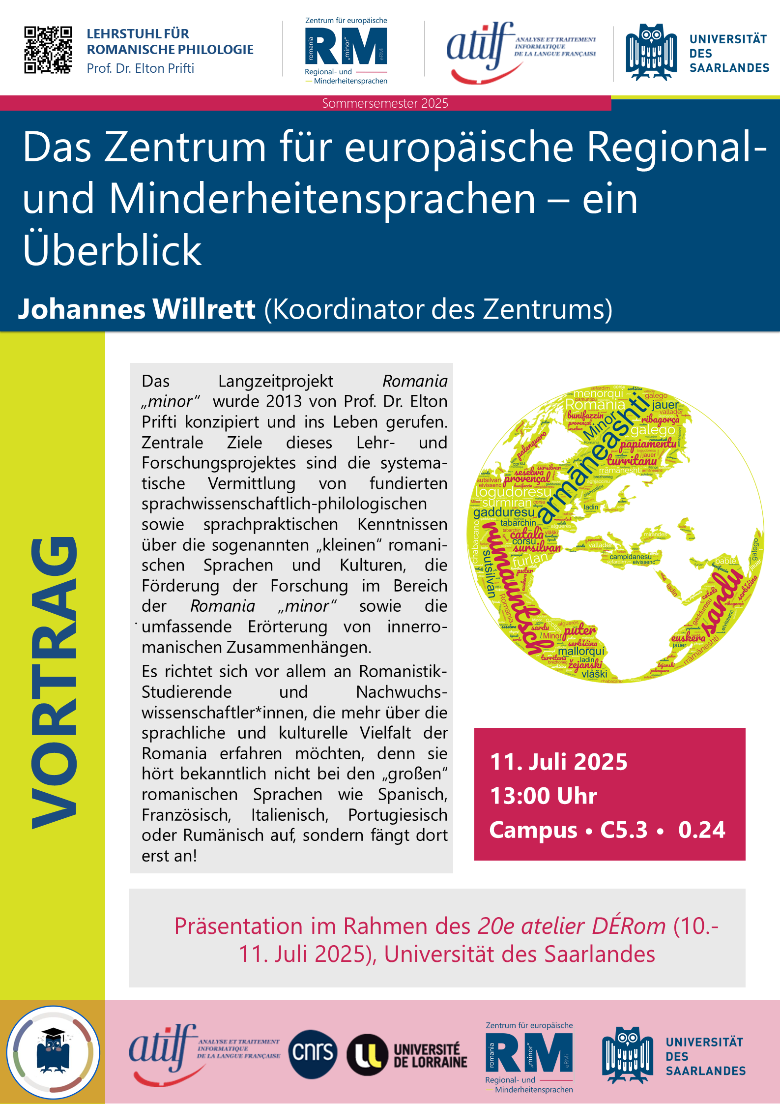 Vorstellung eRMi DÉRom Plakat zur Vorstellung des Zentrums im Rahmen des Ateliers DéRom