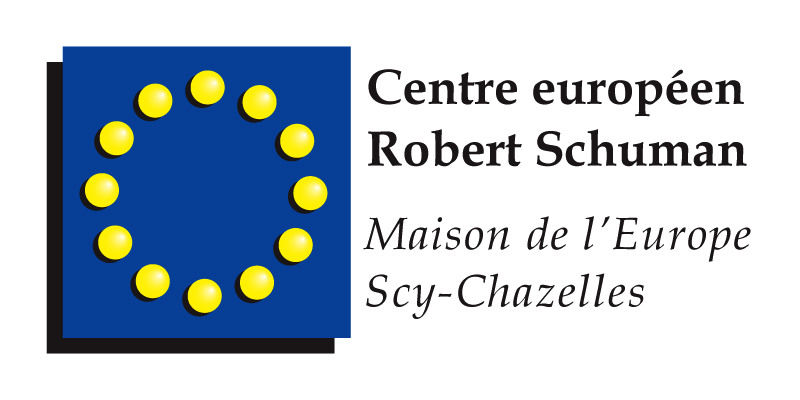 Zu sehen ist das Logo des Centre européen Robert Schuman / Maison de l'Europe Scy-Chazelles