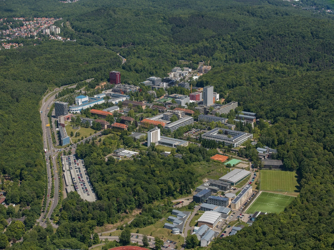Luftbildaufnahme Universität des Saarlandes