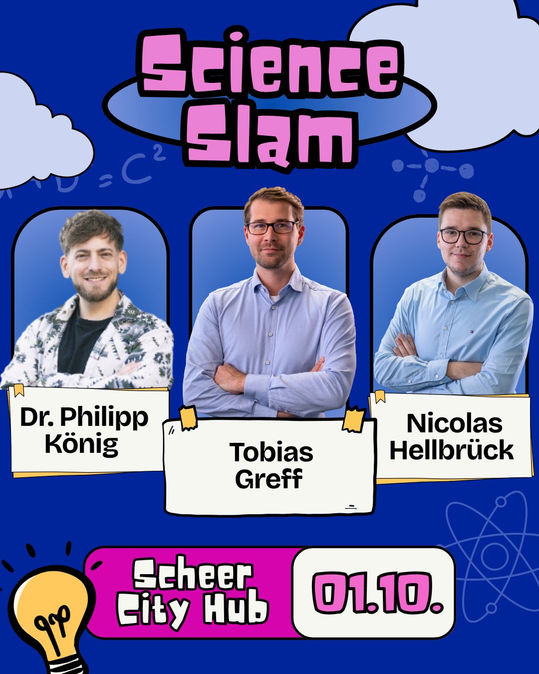 Portraits von Philipp König, Tobias Greff und Nicolas Hellbrück