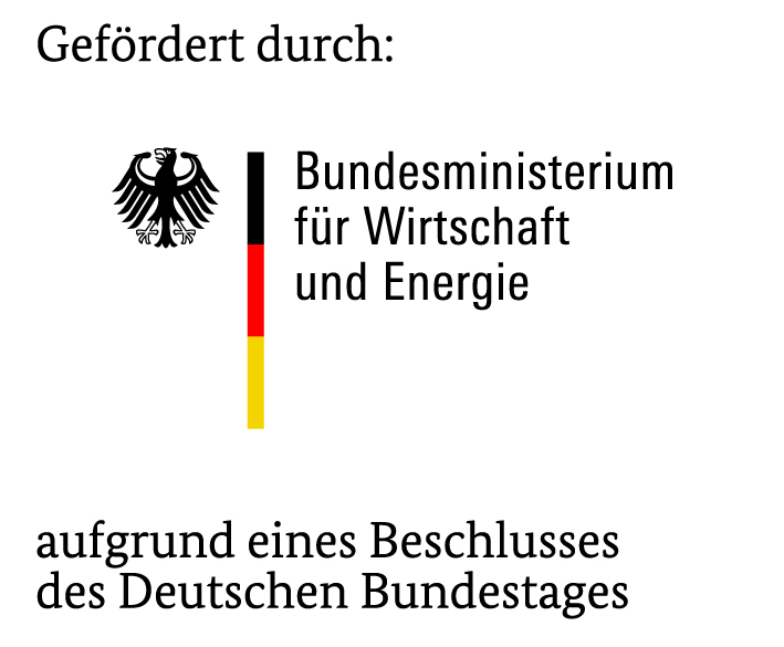Logo: Gefördert durch: Bundesministerium für Wirtschaft und Energie aufgrund eines Beschlusses des Deutschen Bundestages