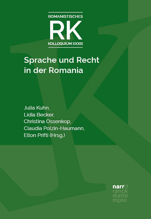 Zu sehen ist der Cover des RK Sprache und Recht in der Romania.