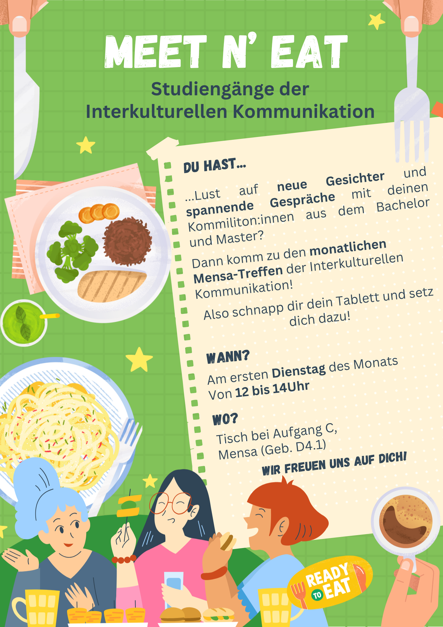 Flyer des Mensatreffs der Interkulturellen Kommunikation