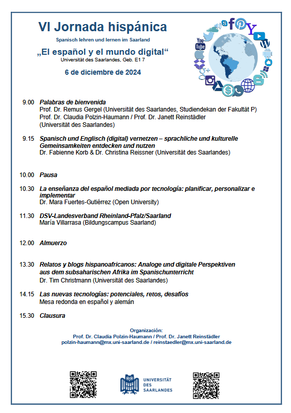 Plakat mit Programm der Jornada Hispánica 2024