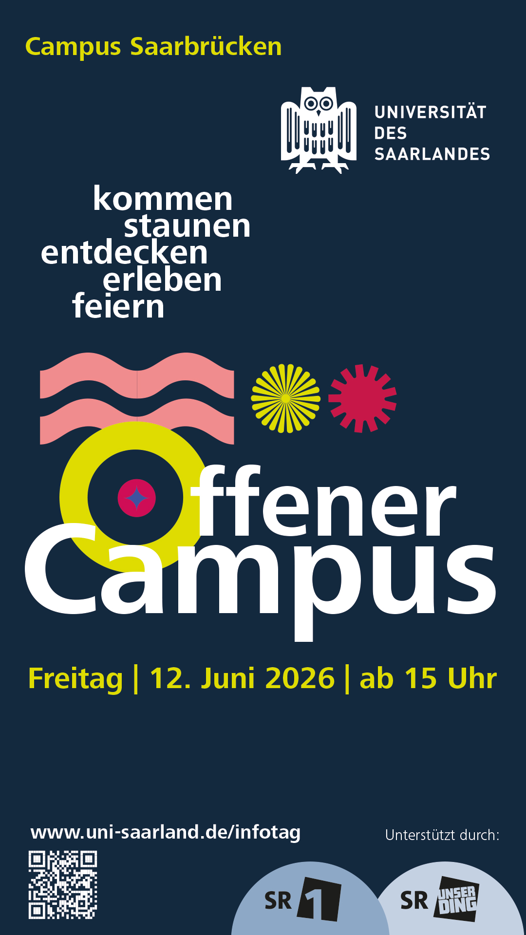 Werbeanzeige für den Offenen Campus der UdS 2026