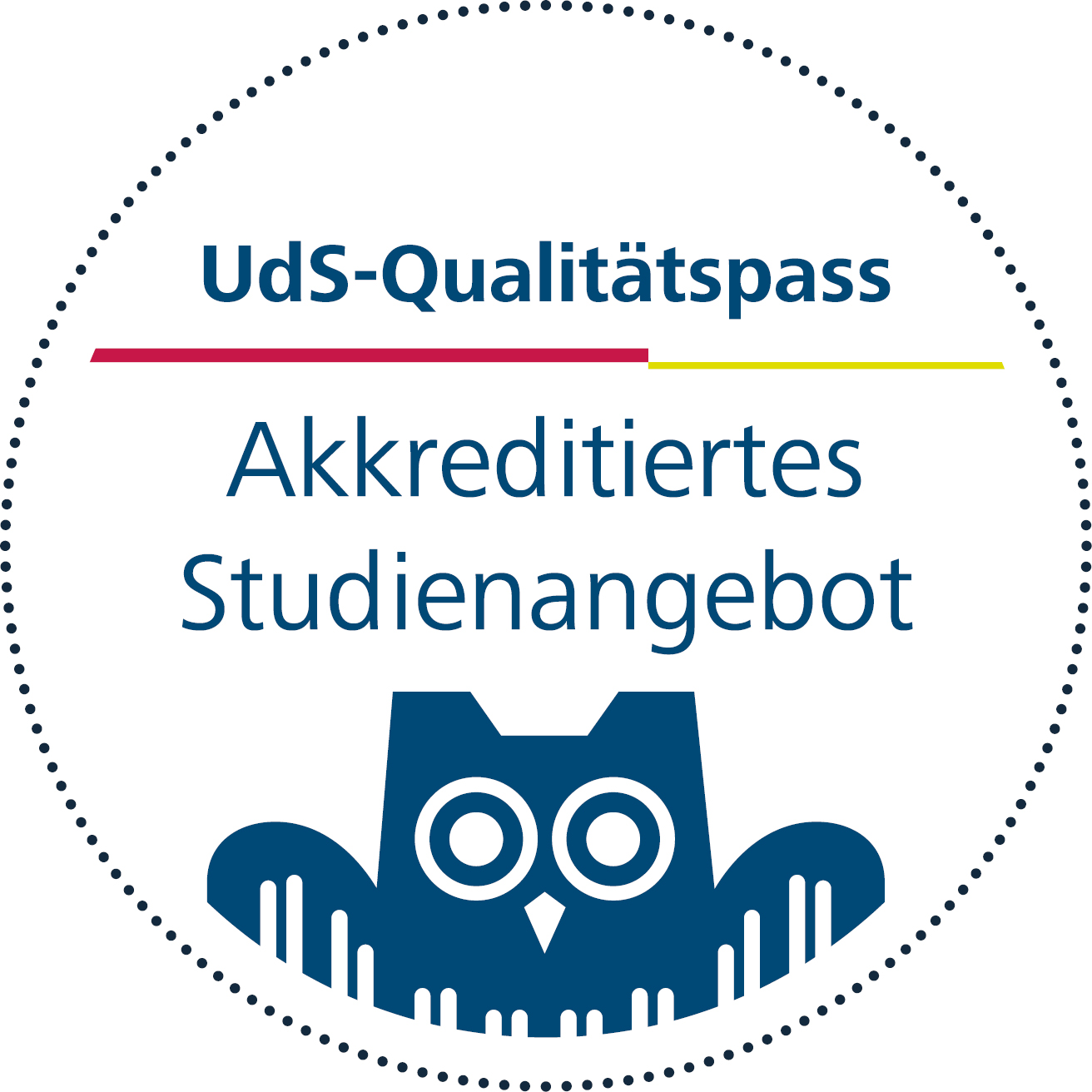 UdS Qualitätspass - Akkreditiertes Studienangebot und Logo der UdS