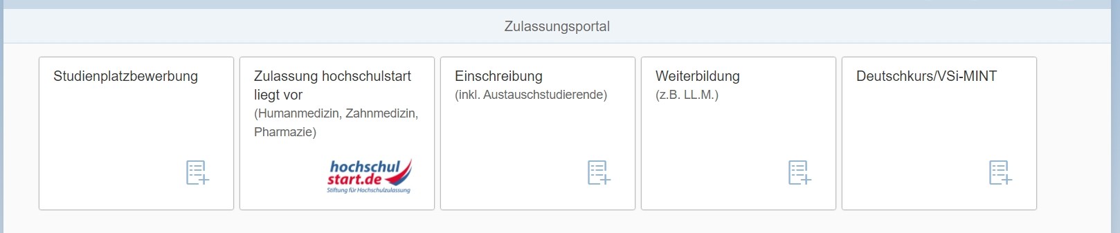 Screenshot Aktionskacheln SIM-Portal